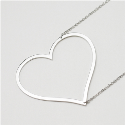 Large Sideways Heart or Pineapple Necklace Gold or Silver DazzleBar